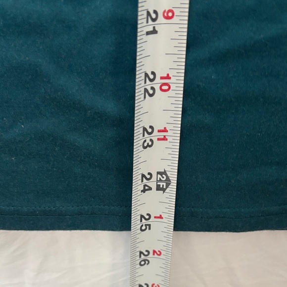 Gradient Teal V-Neck Women's Top - Picture 5 of 5